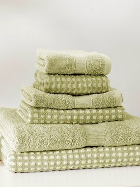 NWT Luxury 100% cotton Sage Green 6-piece Bath Towel Set